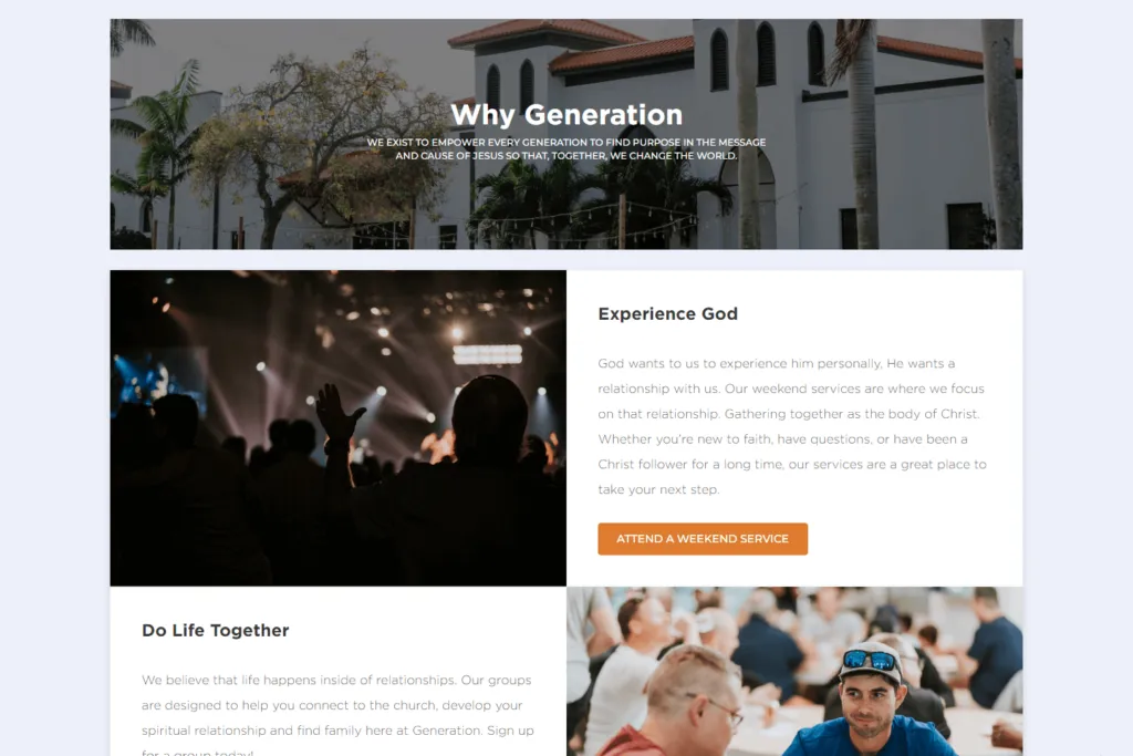 Generation Church About page